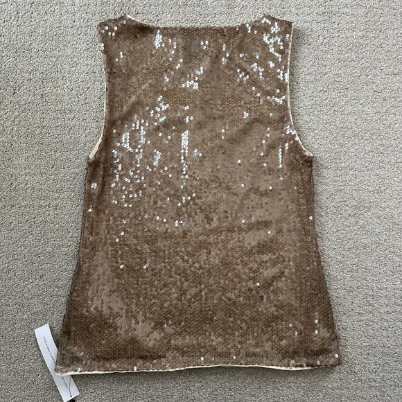 NWT Reformation Lisa Knit Top Mushroom Sequin Tank Size Small - Picture 8 of 11